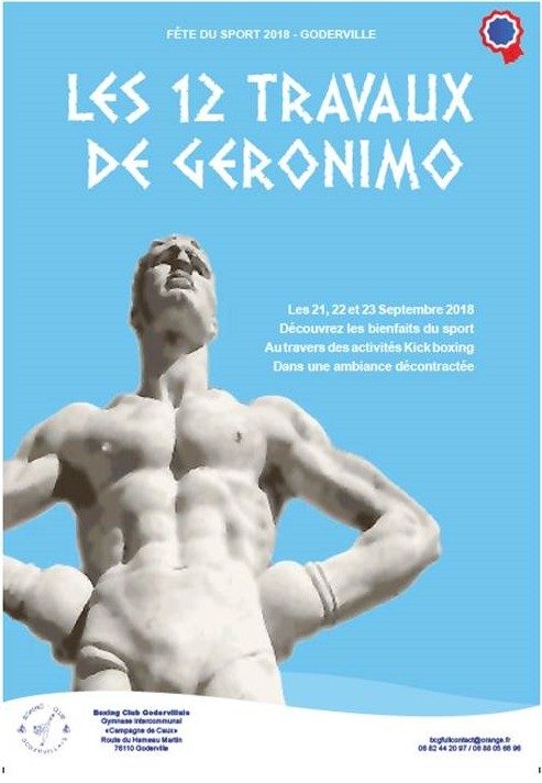 Affiche — Fête du sport, les 12 travaux de Geronimo